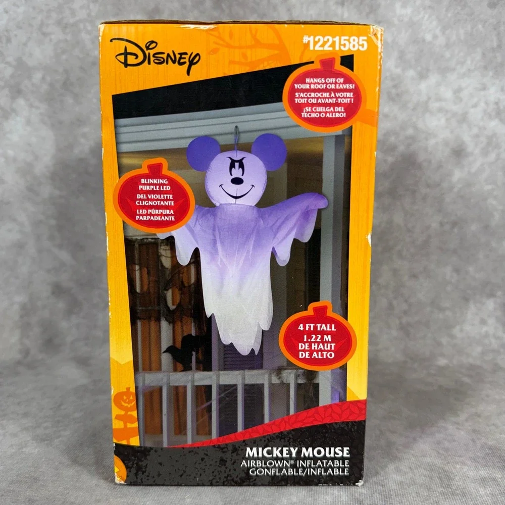 Gemma‎ Disney Mickey Mouse Hanging Ghost Airblown Inflatable Purple LED 4 FT NEW